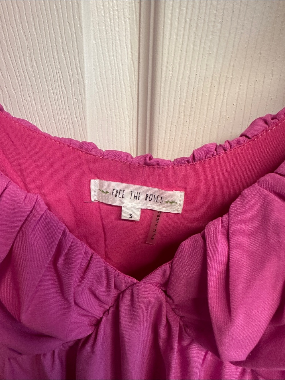 Free the Roses Hot Pink Ruffle Strap Dress - Picture 3 of 4